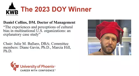 Dissertation of the Year awardee Daniel Collins
