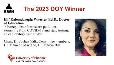 Dissertation of the Year awardee Elif Kalemdaroglu Wheeler