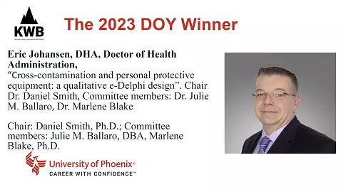 Dissertation of the Year awardee Eric Johansen