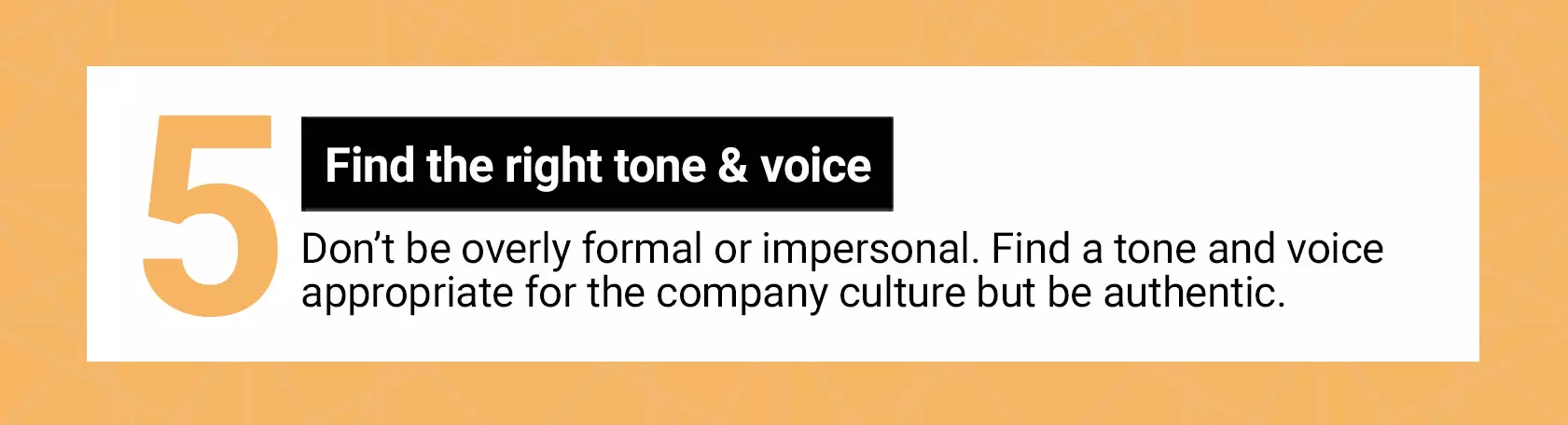 Find the right tone and voice