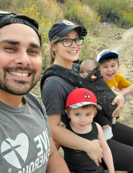 Logsdon and his family take a hike