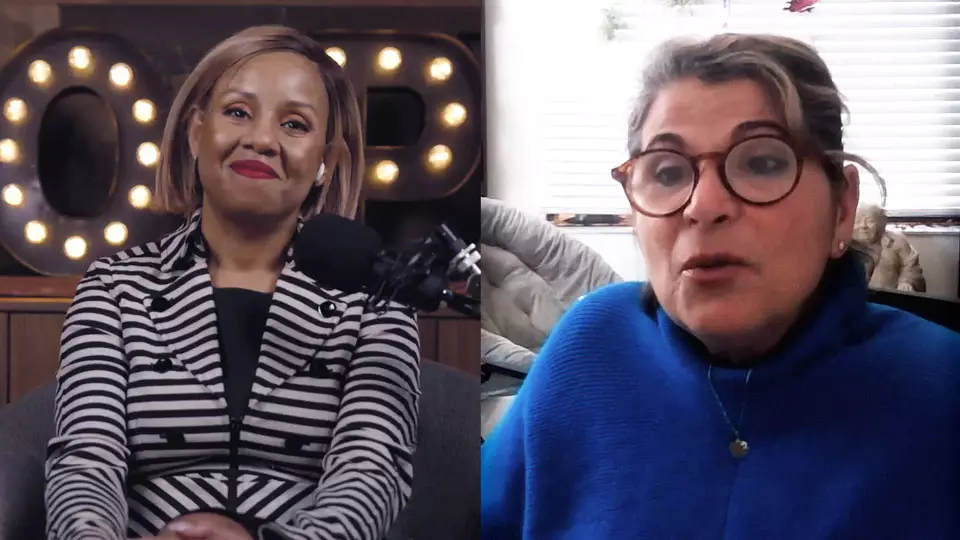 Podcast host Freda Richards and guest Dr. Juana Lang pictured during the taping of the podcast