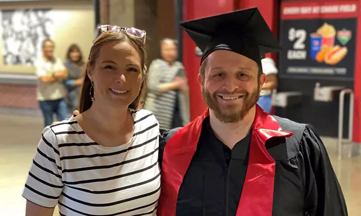 Jacob Bruce in graduation cap