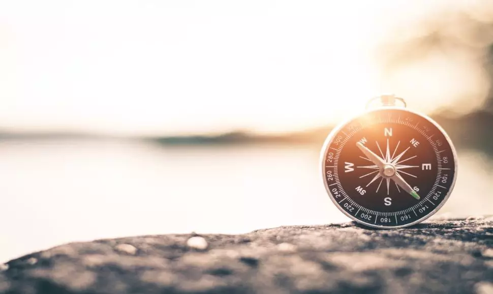 compass on the beach