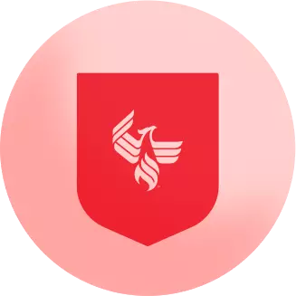 university of phoenix bird logo on a badge