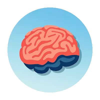 Illustrated icon of brain