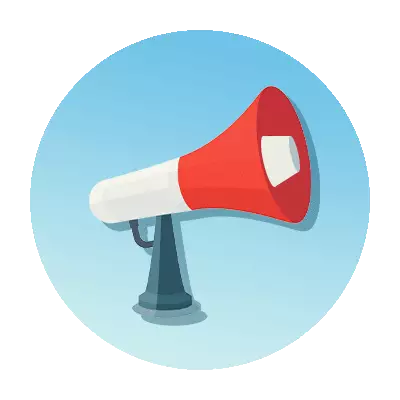 Illustrated icon of megaphone