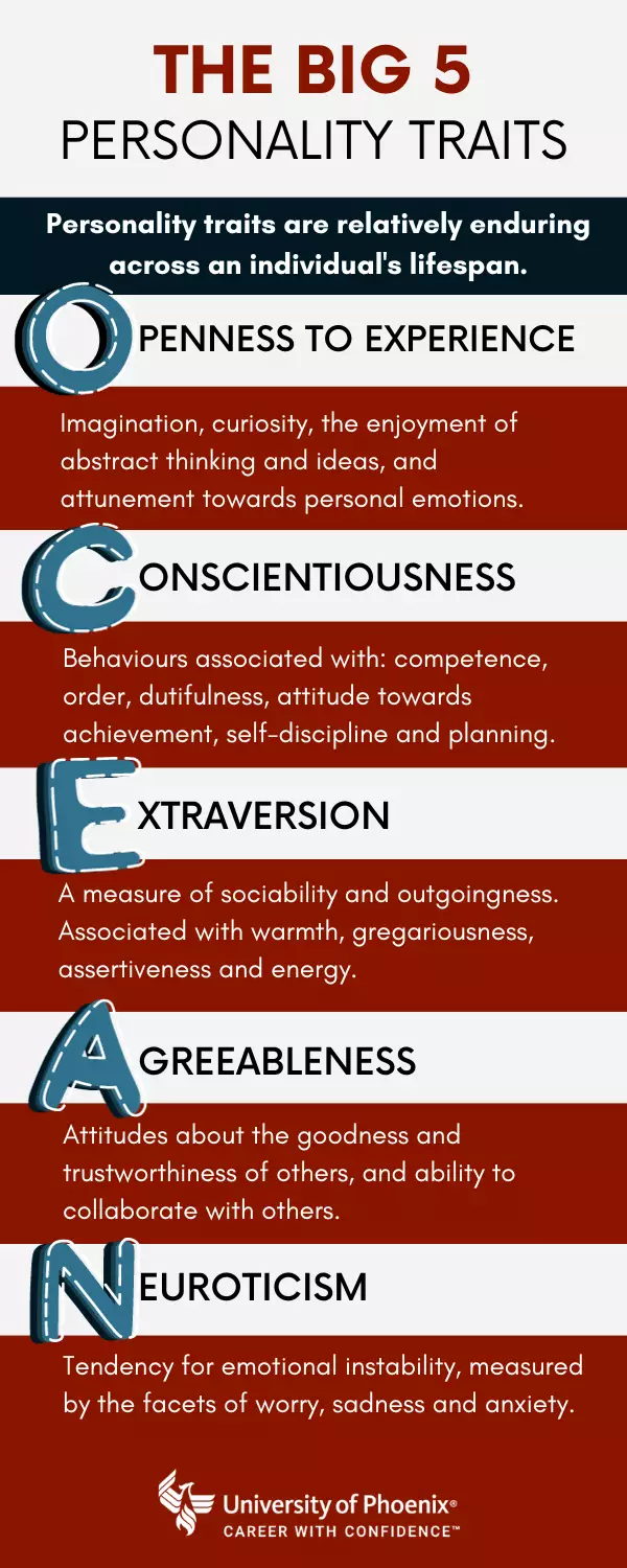 The Big 5 Personality Traits infographic