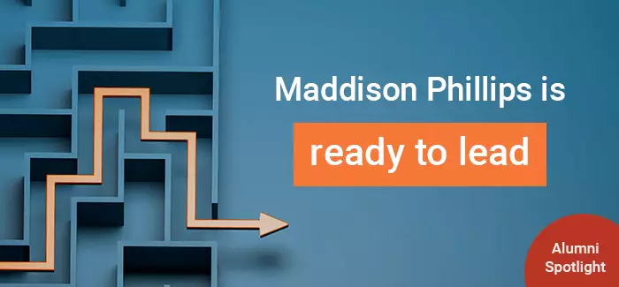 Text: Maddison Phillips is ready to lead