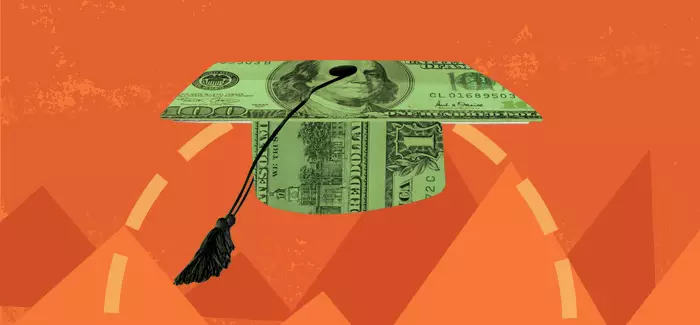 Graduation cap made of dollar bills to represent how to pay for college