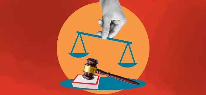 A gavel and scales to represent criminal justice administration