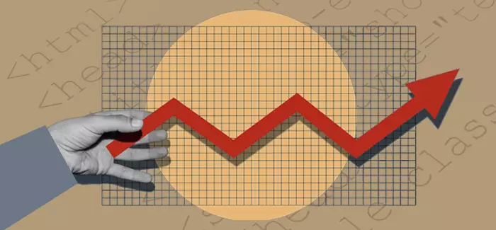 A hand holding up a graph arrow climbing upward to signify what is a product manager