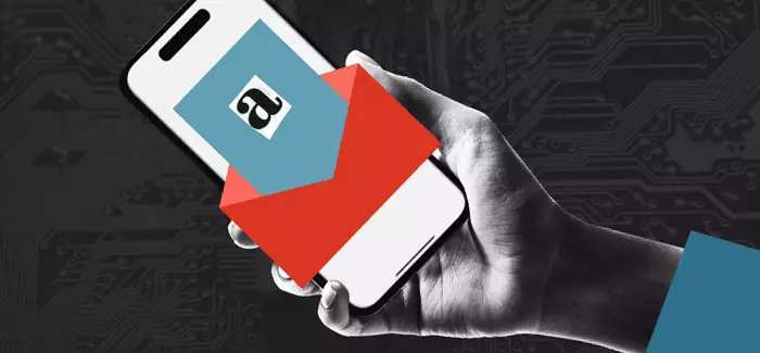 A close-up photo of a hand holding a phone with a large letter A on it to represent accessibility