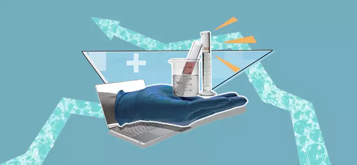 Hand holding clinical items to signify "clinical data management"
