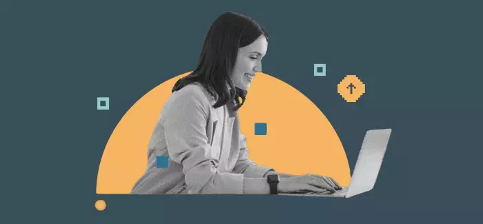 L&D professional woman working on her laptop