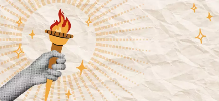 A torch with light rays represents these success stories from ������ý Luminaries