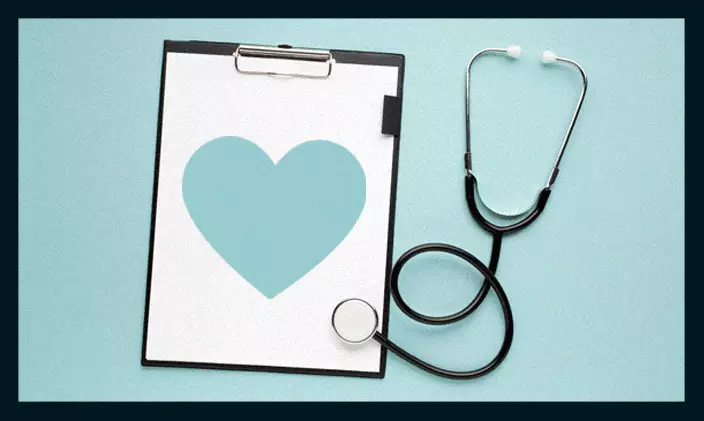 Medical clipboard with a heart and a stethoscope 