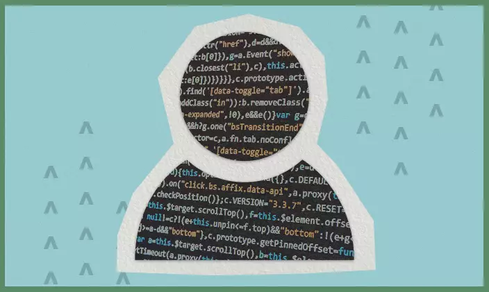 Person icon filled with lines of code to signify how to become a software developer