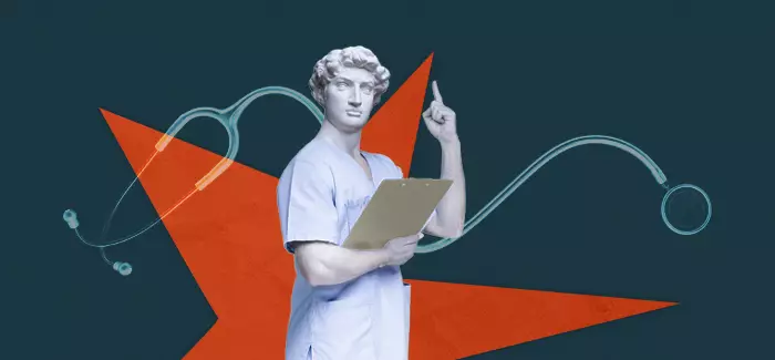 A statue dressed as a nurse to signify a master’s in nursing