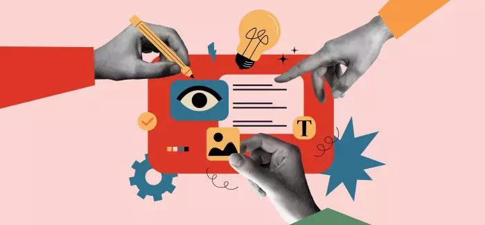 A fun business collage to represent how to develop a pitch deck for investors