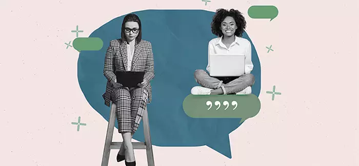 Two female IT professionals in an interview to represent cybersecurity interview questions