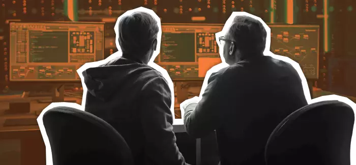 Two IT professionasl looking at three computer screens to signify siem systems
