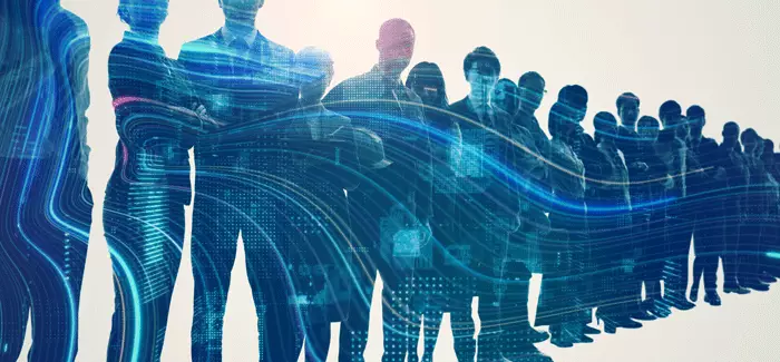 A long line of people to represent how to prepare your workforce for the future