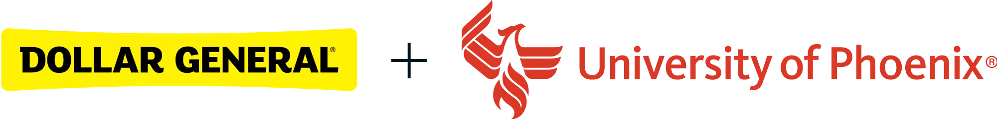 dollar general logo plus university of phoenix logo