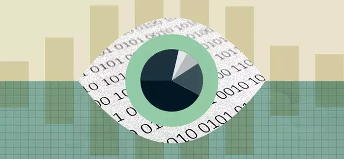 Imagery of an eye with computer code in the background to signify management analyst