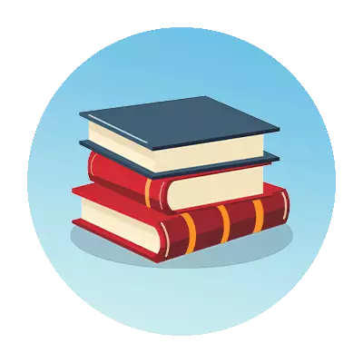 Illustrated icon of books