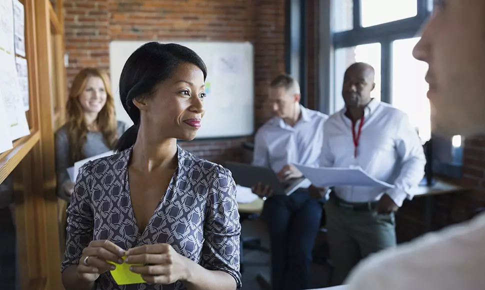 colleagues at a work meeting