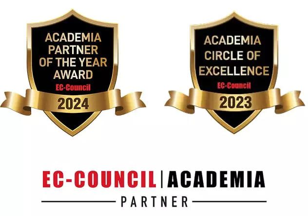 The EC Council Academia Partner logo confirms the Ƶ’s technology aligned learning.