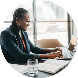 Employee working at a desk