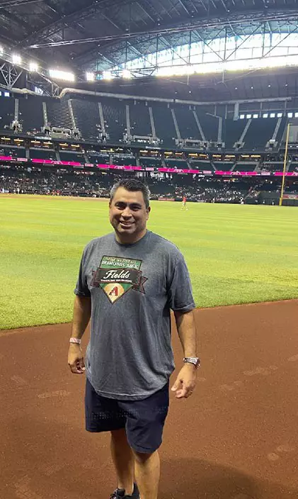 Photo of Reyes Medrano Jr. on baseball field