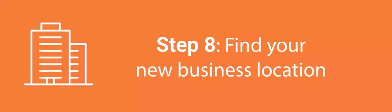 Infographic step eight: Find your new business location