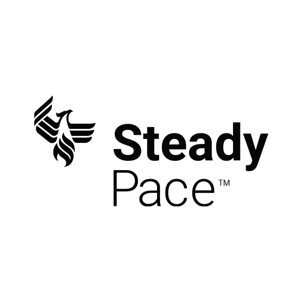 ۴ý steady pace logo with registered trademark