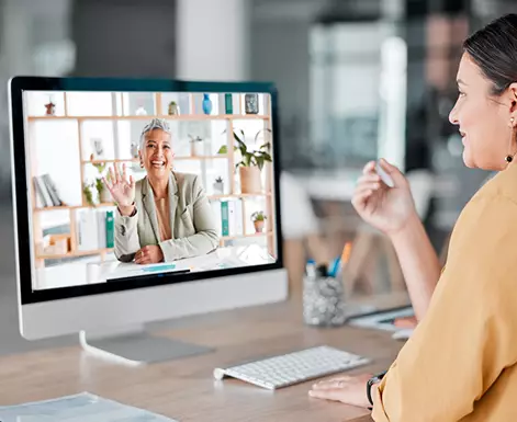Woman taking a tailored online training