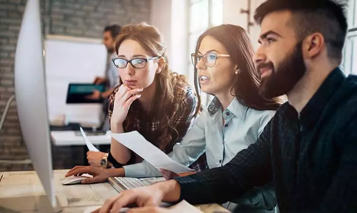 Marketing professionals working in digital media