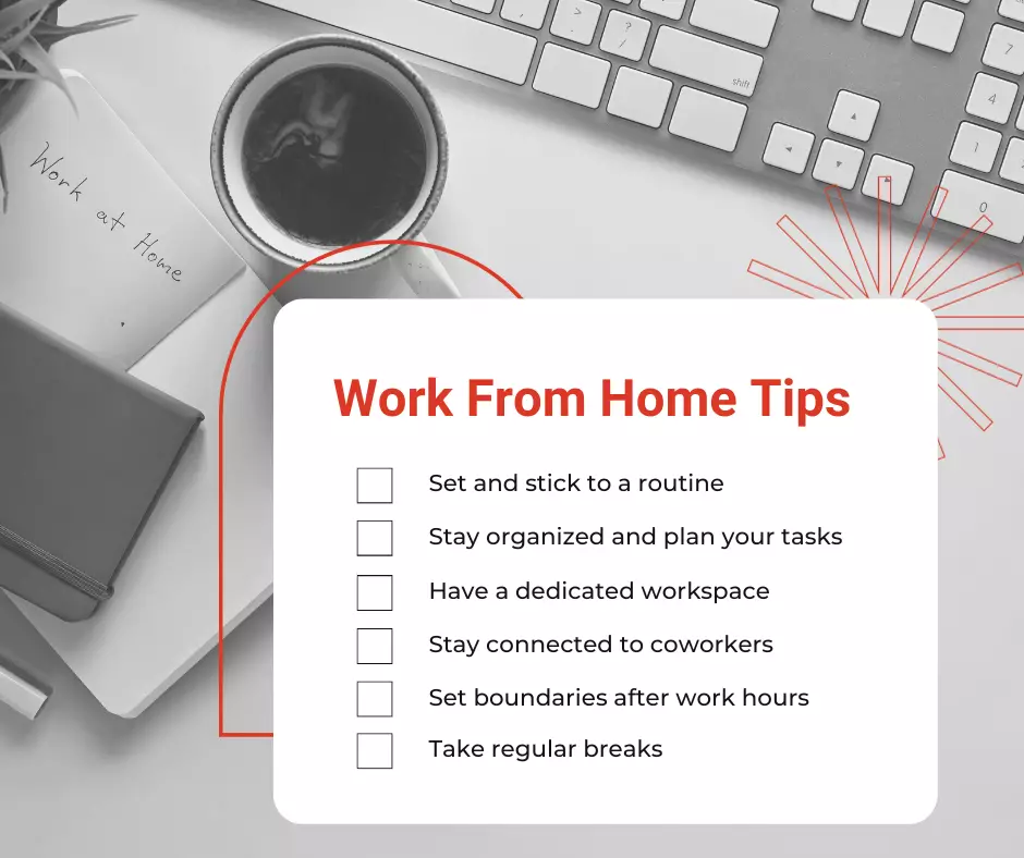 Work from home tips infographic